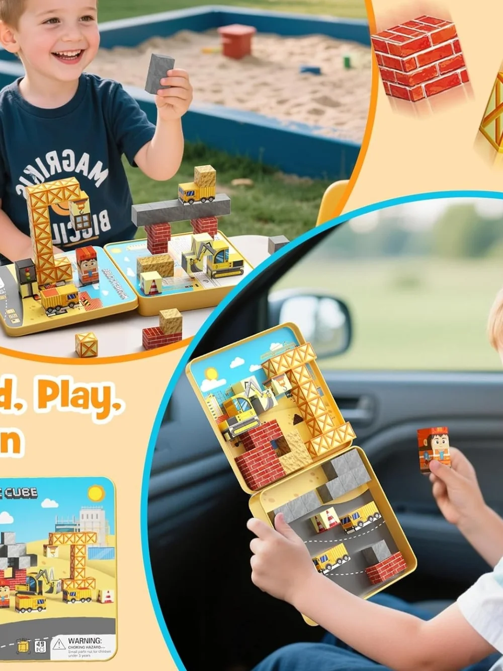 MEIQ 49pc Magnetic Construction Building Cubes